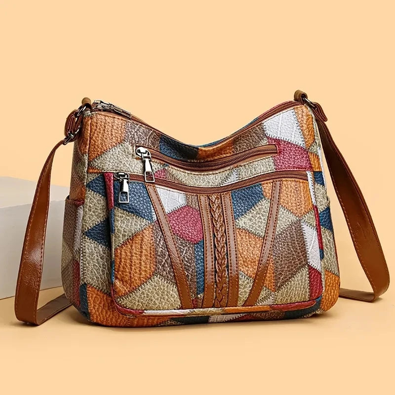 Women's Elegant Vintage Crossbody Trendy Handbag Fashion Multi-pockets Shoulder Bag