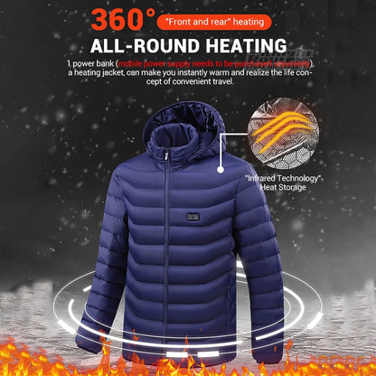 21 Area Smart Electric Heated Men's Winter Jacket