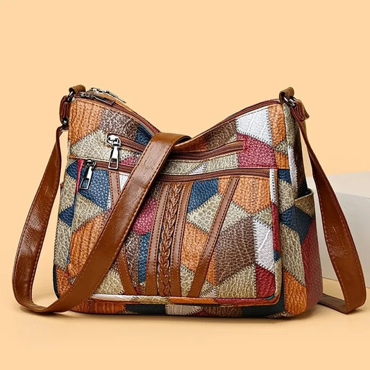 Women's Elegant Vintage Crossbody Trendy Handbag Fashion Multi-pockets Shoulder Bag