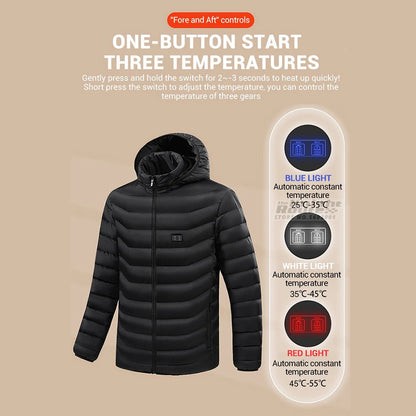 21 Area Smart Electric Heated Men's Winter Jacket