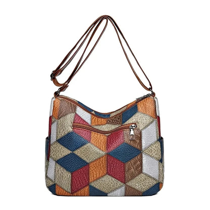 Women's Elegant Vintage Crossbody Trendy Handbag Fashion Multi-pockets Shoulder Bag