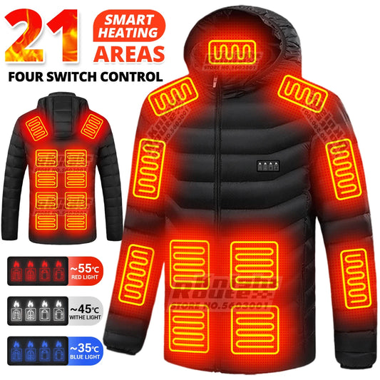 21 Area Smart Electric Heated Men's Winter Jacket